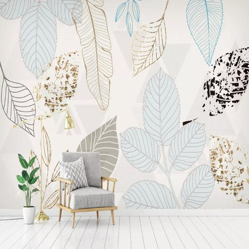Transparent Leaves Wallpaper Mural, Custom Sizes Available Household-Wallpaper Maughon's 