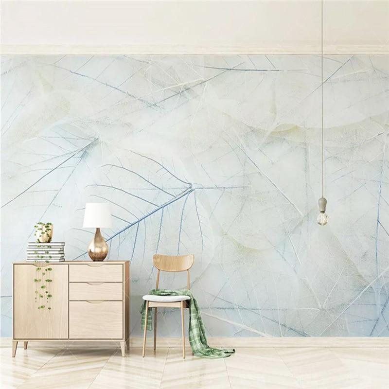 Transparent Leaves Wallpaper Mural, Custom Sizes Available Household-Wallpaper Maughon's 