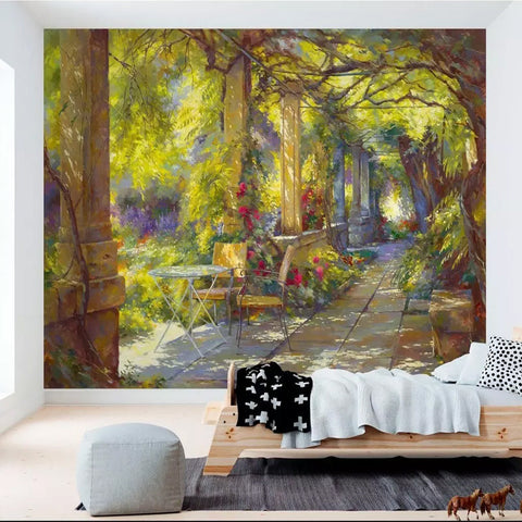 Image of Tree Lined Alley Wallpaper Mural, Custom Sizes Available Maughon's 