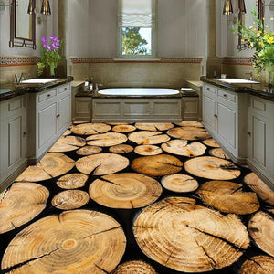 Tree Ring Wood Grain Self Adhesive Floor Mural, Custom Sizes Available Floor Murals Maughon's 