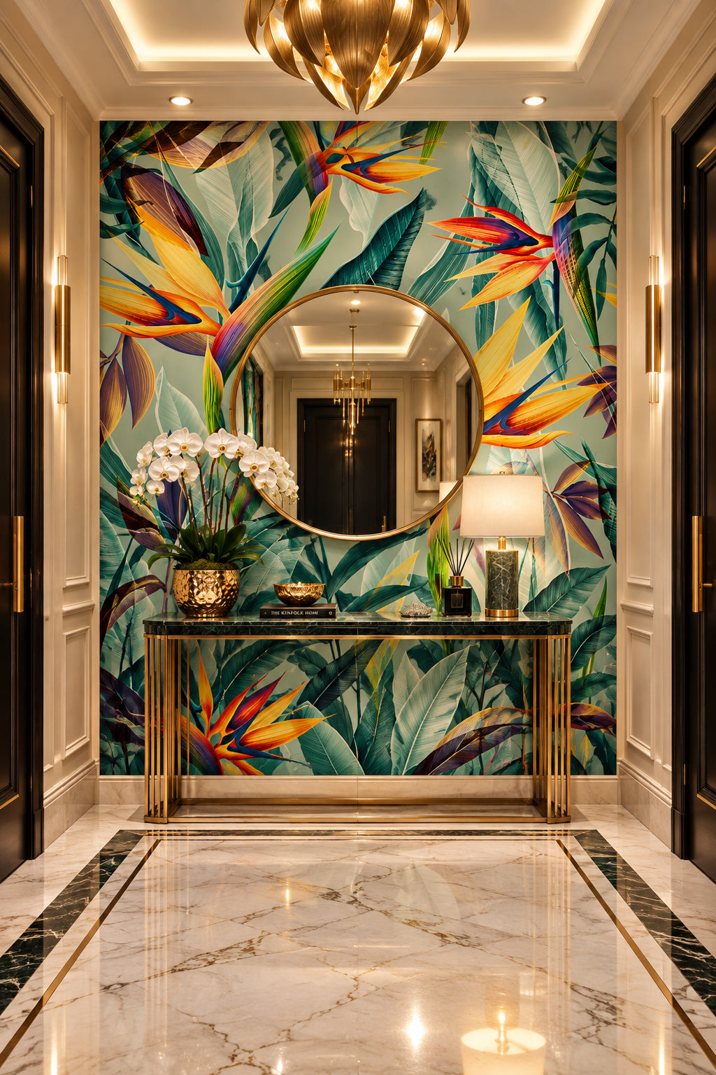 Tropical Bird of Paradise Wallpaper Mural, Custom Sizes Available Household-Wallpaper Maughon's 