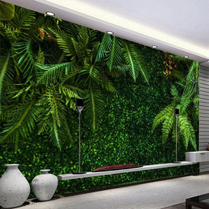Tropical Foliage Wall Wallpaper Mural, Custom Sizes Available