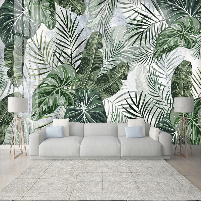 Tropical Leaves Wallpaper Mural, Custom Sizes Available Maughon's 