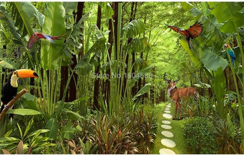 Image of Tropical Rain Forest Wallpaper Mural, Custom Sizes Available Household-Wallpaper Maughon's 