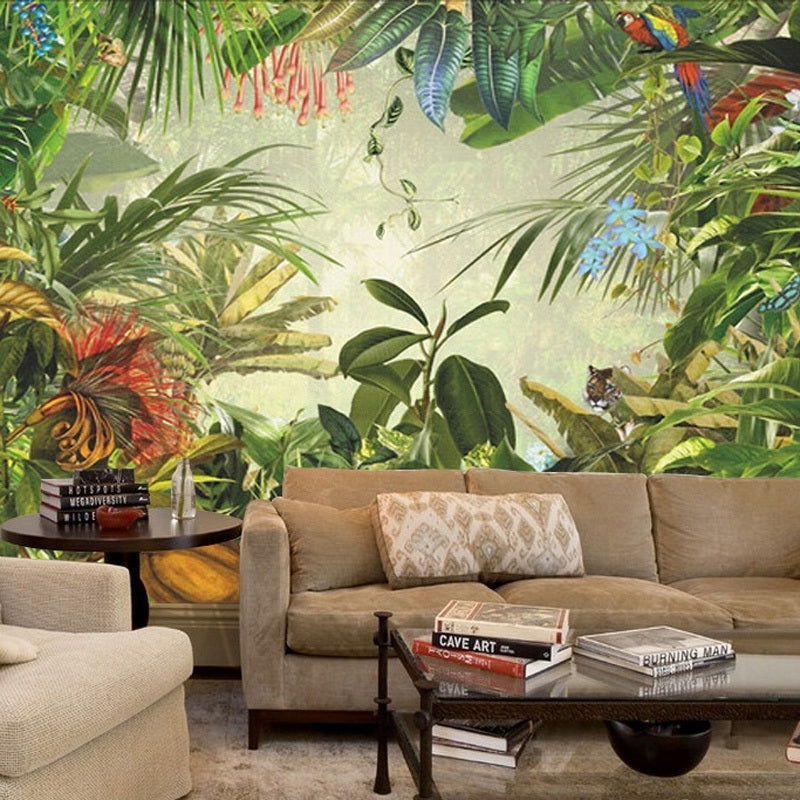 Tropical Rainforest Wallpaper Mural, Custom Sizes Available