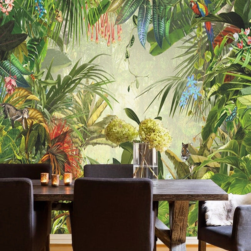 Tropical Rainforest Wallpaper Mural, Custom Sizes Available