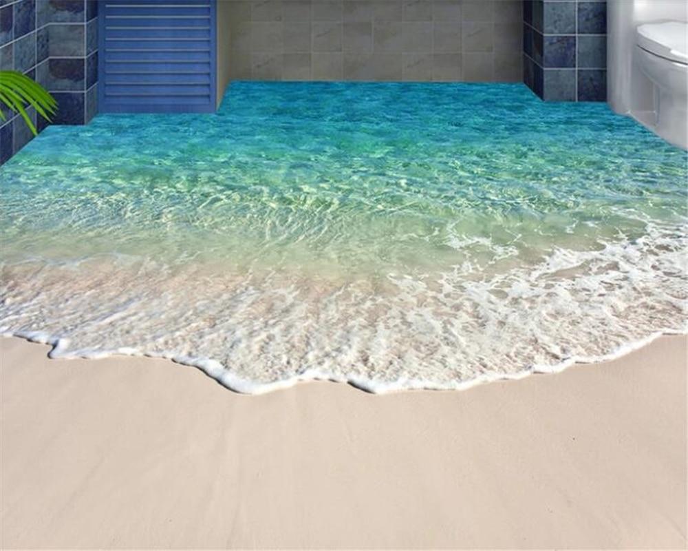 Turquoise Beach Vinyl PVC Floor Mural, Self Adhesive, Custom Sizes Available Household-Wallpaper-Floor Maughon's 