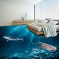 Under World With Sharks Floor Mural, Self Adhesive, Custom Sizes Available Household-Wallpaper-Floor Maughon's 