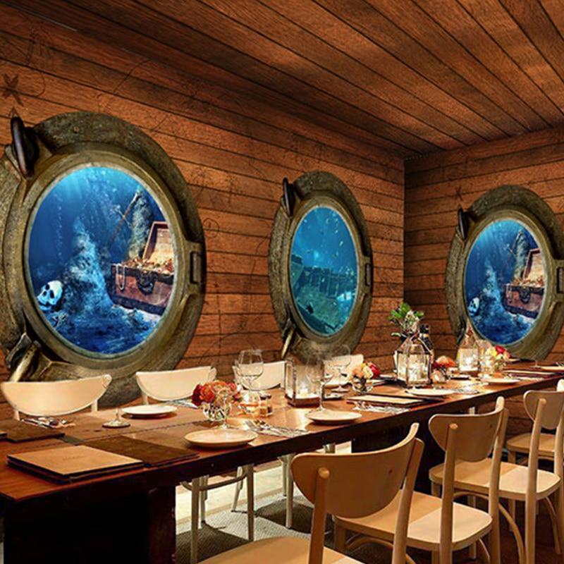 Underwater Scenes With Board Wall Wallpaper Mural, Custom Sizes Available Maughon's 