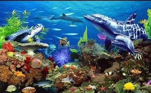 Underwater World Aquarium Wallpaper Mural, Custom Sizes Available Maughon's 