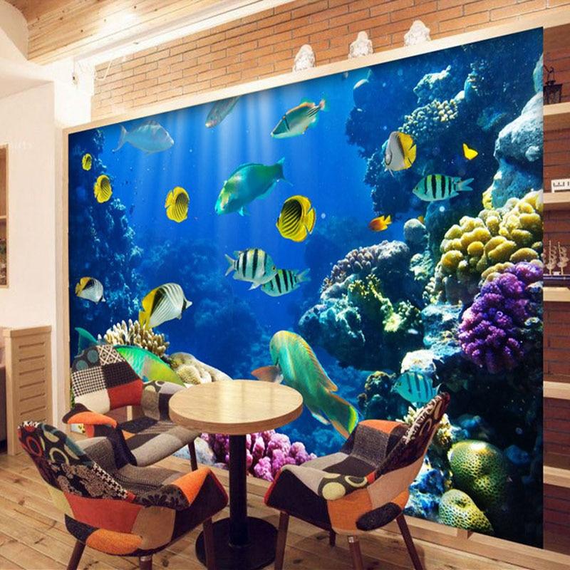 Underwater World With Fish And Coral Wallpaper Mural, Custom Sizes Available Household-Wallpaper Maughon's 