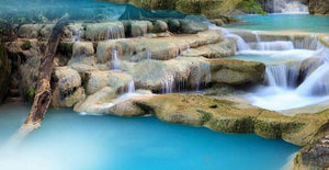 Water Falling Over Rock Floor Mural, Custom Sizes Available Floor Murals Maughon's 