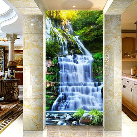 Image of Waterfall Vertical Wallpaper Mural, Custom Sizes Available Household-Wallpaper Maughon's 