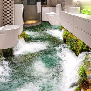 Waterfalls and Moss Self Adhesive Floor Mural. Custom Sizes Available Maughon's 