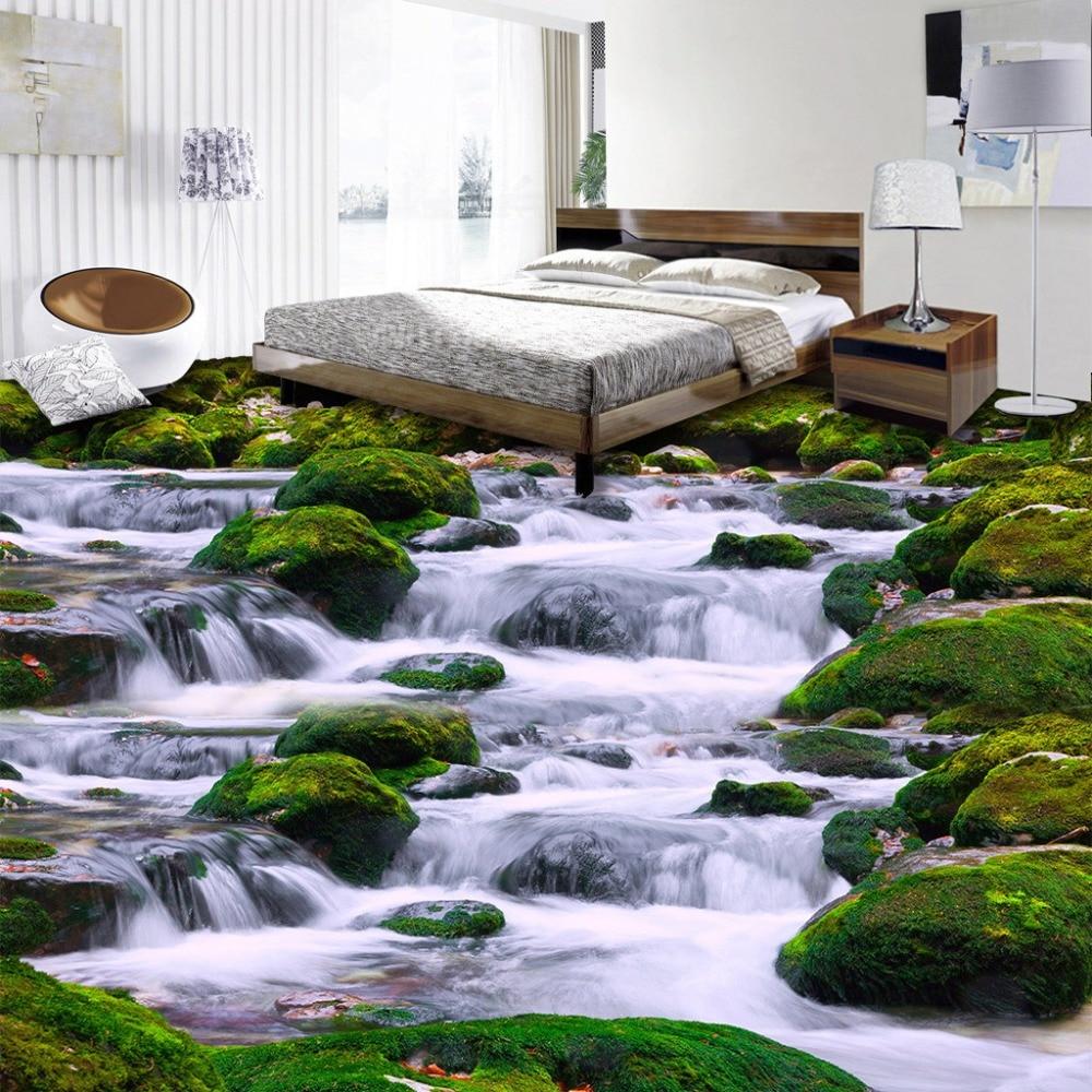 Waterfalls and Mossy Self Adhesive Floor Mural, Custom Sizes Available Maughon's 