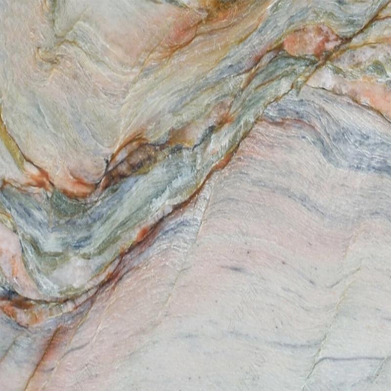Wavy Blue, Tan and White Marble Self Adhesive Floor Mural, Custom Sizes Available Household-Wallpaper-Floor Maughon's 