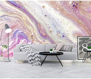 Wavy Golden Marble Wallpaper Mural, Custom Sizes Available