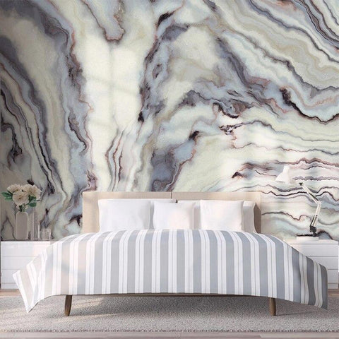 Image of White and Purple Marble Wallpaper Mural, Custom Sizes Available Maughon's 
