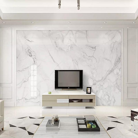 Image of White Marble Wallpaper Mural, Custom Sizes Available Household-Wallpaper Maughon's 