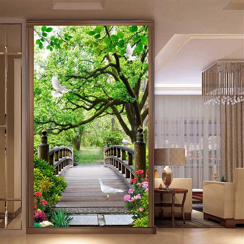 Wooden Bridge in Forest Wallpaper Mural, Custom Sizes Available Maughon's 