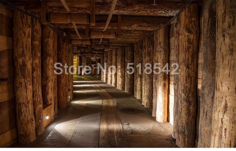 Image of Wooden Log Structure Wallpaper Mural, Custom Sizes Available Wall Murals Maughon's 