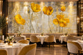 Yellow Poppies Wallpaper Mural, Custom Sizes Available