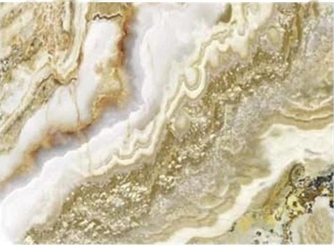Image of Papel pintado de mármol amarillo, dorado y blanco, tamaños personalizados disponibles